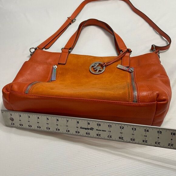 Michael Kors Orange Suede Leather Purse Handbag - Picture 4 of 16